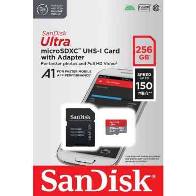 Карта памяти SanDisk 256GB microSDXC class 10 UHS-I Ultra (SDSQUAC-256G-GN6MA) Винница