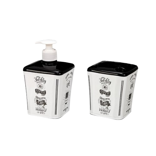 Набір для ванної кімнати 2в1 з малюнком біла кава ELIF Житомир