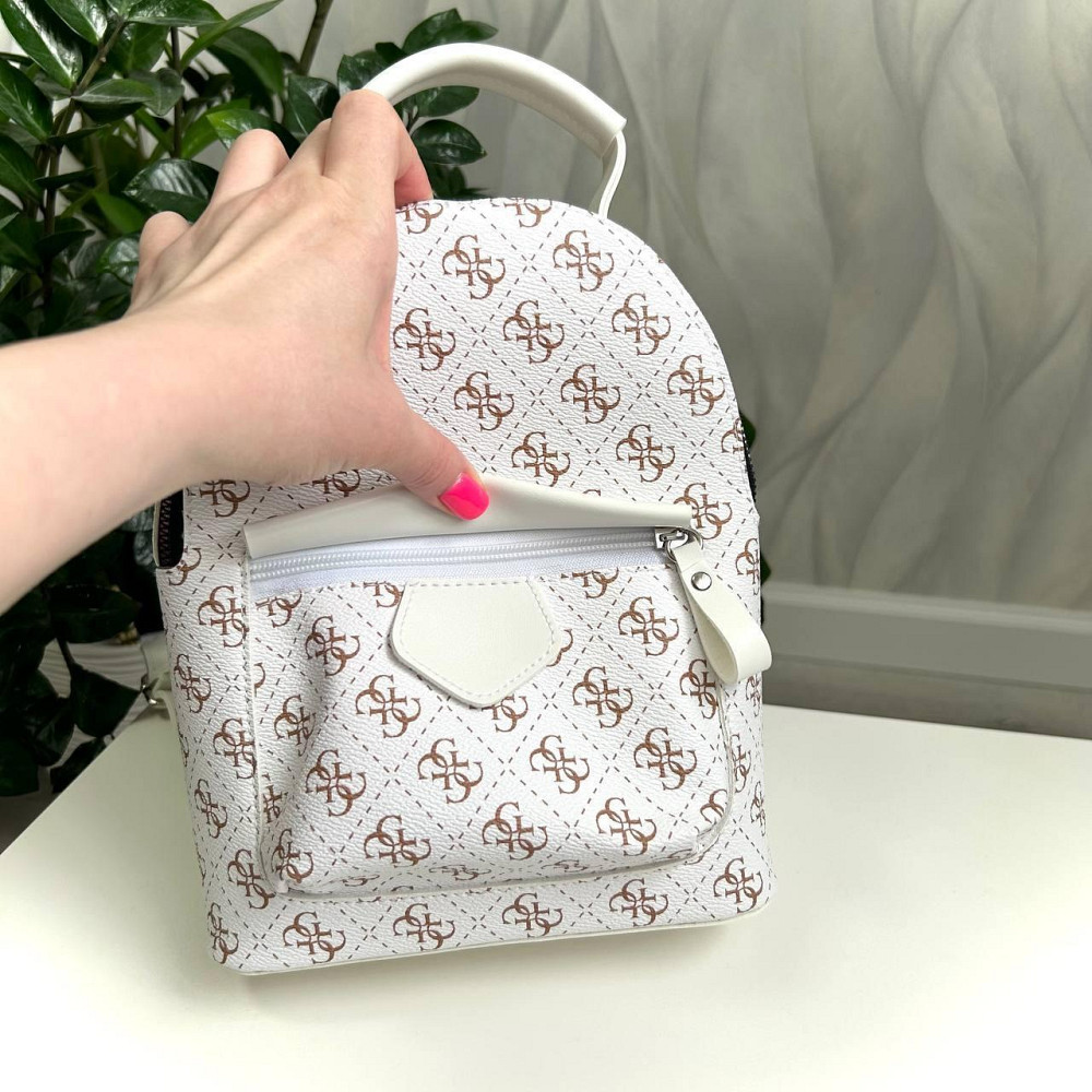 Женский рюкзак классический брендовый. Женский маленький брендовый рюкзак Белый 816 Киев - изображение 5