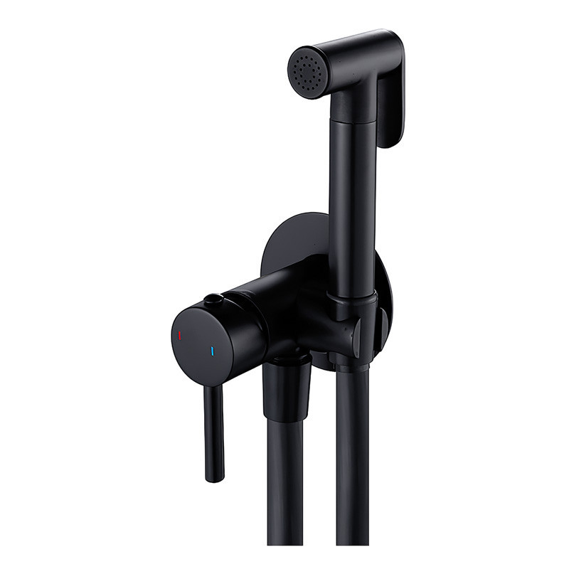 Смеситель для гигиенического душа Mixxus Premium Hans 002 Black встраиваемый черный латунный (MI5980) Черновцы - изображение 1