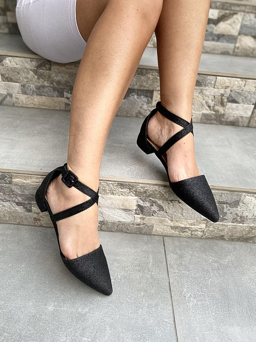 Seastar Балетки жіночі SEASTAR LL-215 чорні (весна-літо, еко-шкіра з напиленням) (3193) 38 Коломия - фото 1