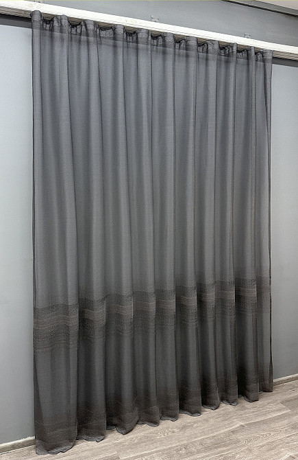 Тюль VR-Textil 1638т Greta Жаккард Графитовый 300х270 см (42-0615) Киев - изображение 3