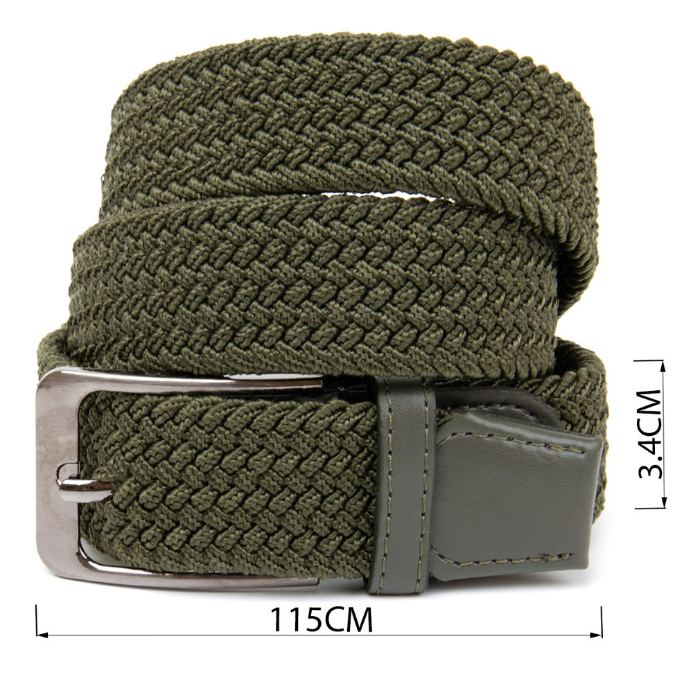 Текстильний чоловічий ремінь класика Vintage 20527 Оливковий Київ - фото 5