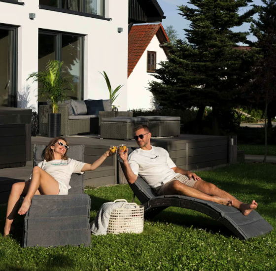 Садовий шезлонг Di Volio Ciampino чорний/графітовий Київ