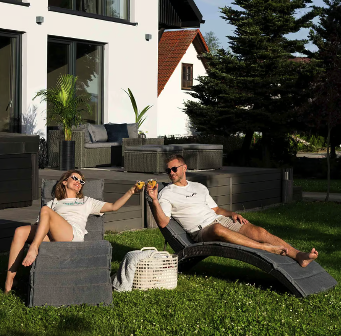 Садовий шезлонг Di Volio Ciampino чорний/графітовий Київ - фото 5