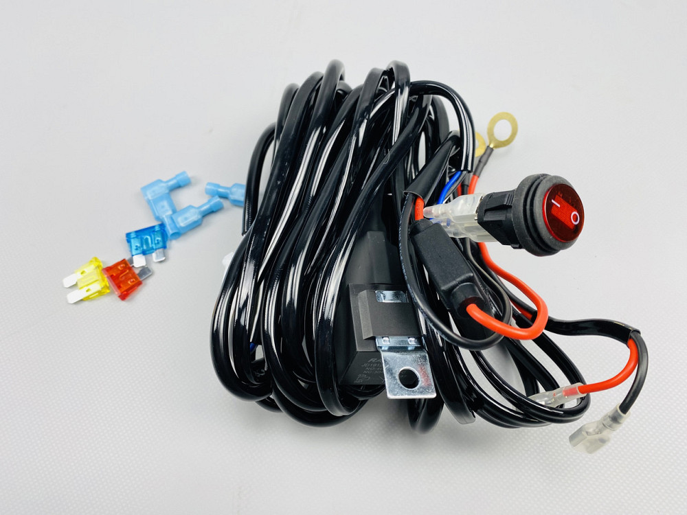 Проводка для будь-яких led фар і led bar в зборі 0-30A 3 м кабель перемикач/реле запобіжники Мукачево - фото 1