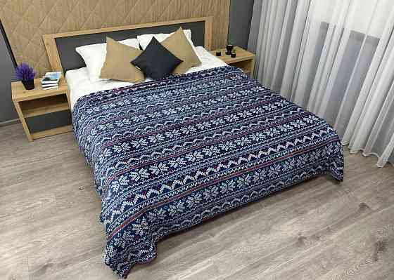 Плед-покривало Decorator WellSoft 150х210 см з різдвяним принтом Синій (87-289) Київ