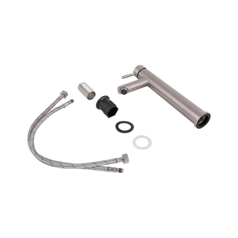 Смеситель Lidz Aria 001FH (k35) LDARI001FHNKS34938 для раковины, однорычажный, высокий, нержавейка, Nickel Харьков - изображение 4