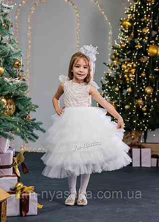 Платье Белое нарядное с блестками для девочки Кривой Рог