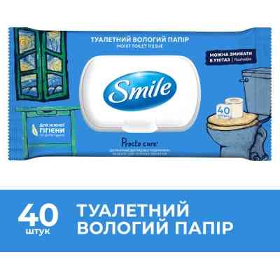 Туалетний папір Smile Procto Care Вологий 40 аркушів (4823071666076) Вінниця