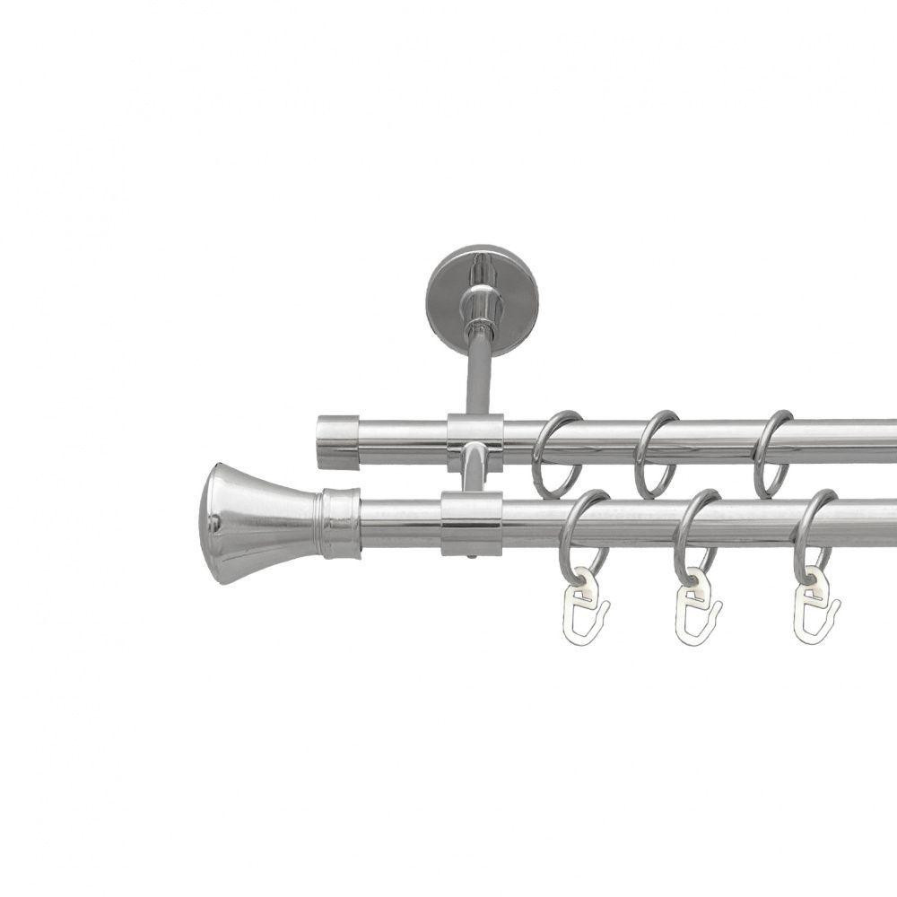 Карниз Orvit Люксор металевий дворядний закритий гладка труба кільце металеве Хром 16\16 мм 300 см (7387943) Львів - фото 1