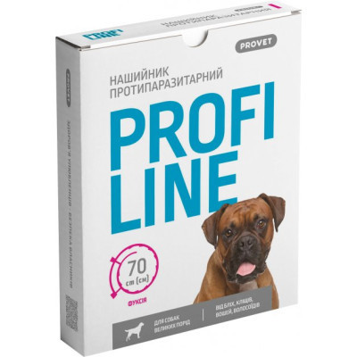 Нашийник для тварин ProVET Profiline для великих порід (інсектоакарицид) 70 см фуксія (4823082430994) Вінниця - фото 1