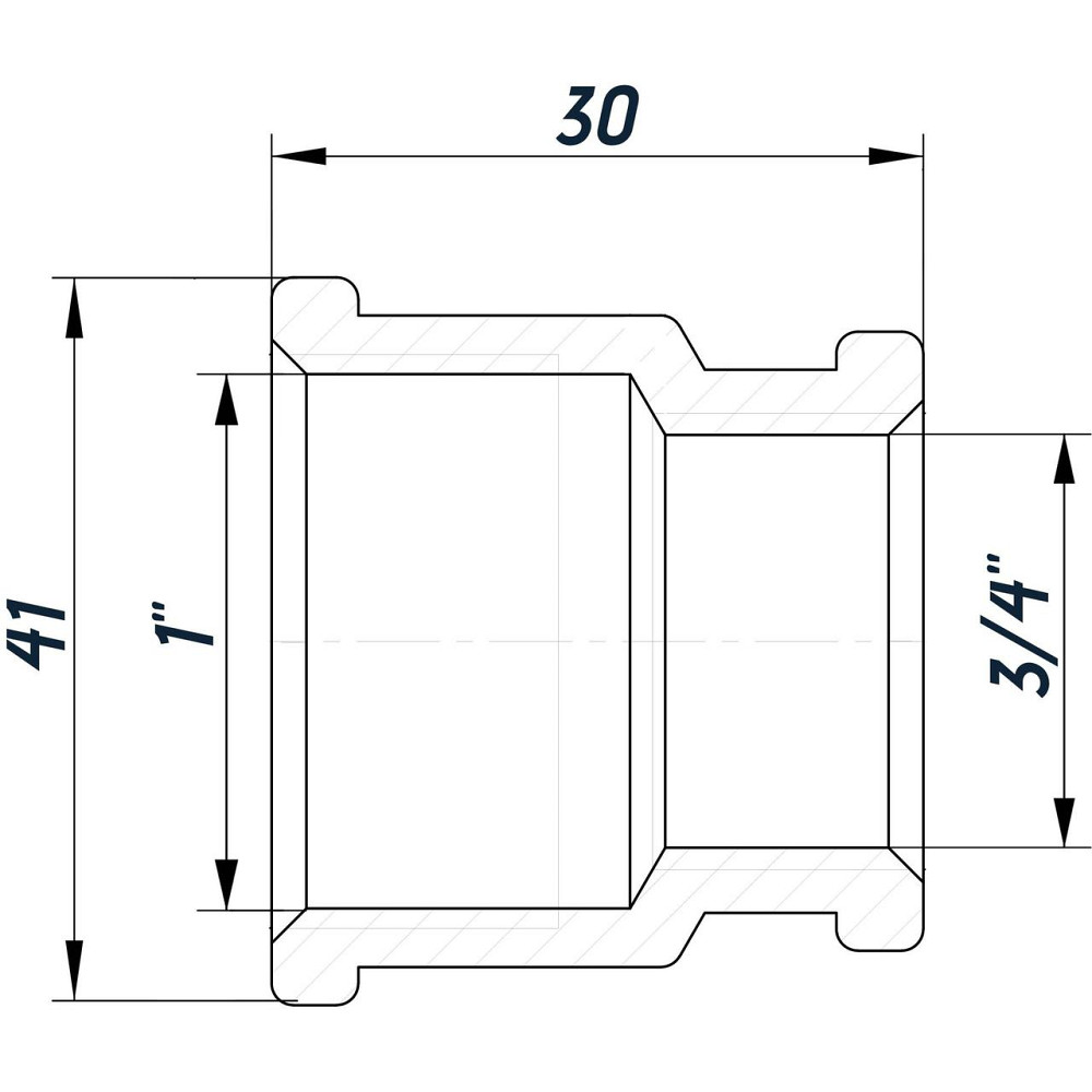 Муфта редукційна 1″х3/4″ВВ нікельована восьмигранна NM541O OPTIMUM (000030782) Київ - фото 3