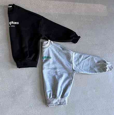 Женский теплый базовый оверсайз свитшот трехнитка на флисе + рибана Черный Одесса