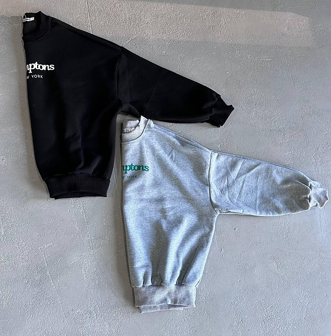 Женский теплый базовый оверсайз свитшот трехнитка на флисе + рибана Черный Одесса - изображение 3