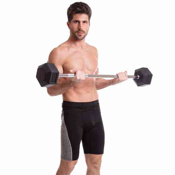 Штанга фіксована пряма гумова Record 6230-25 довжина 95 см 25 кг Київ