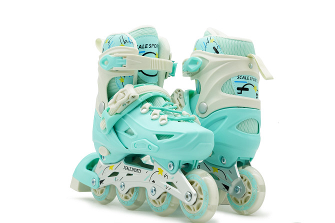 Дитячі ролики з м'якими поліуретановими колесами Scale Sports LF605. М'ятний колір. Розмір 34-38 Одеса - фото 2