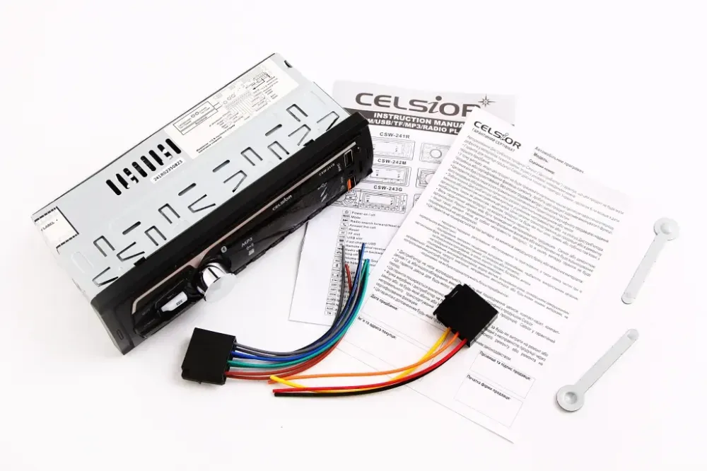 Автомагнітола Celsior CSW- 241R Red BT/USB+USB Charge/MicroSD/ISO/доп. розєм (без радіатора) Вінниця - фото 3