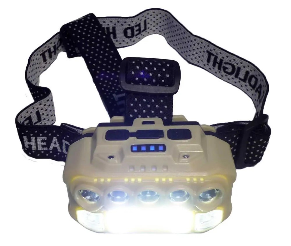 Ліхтар налобний BL HX-817 із сенсором 9070, чорно-білий Вінниця - фото 7