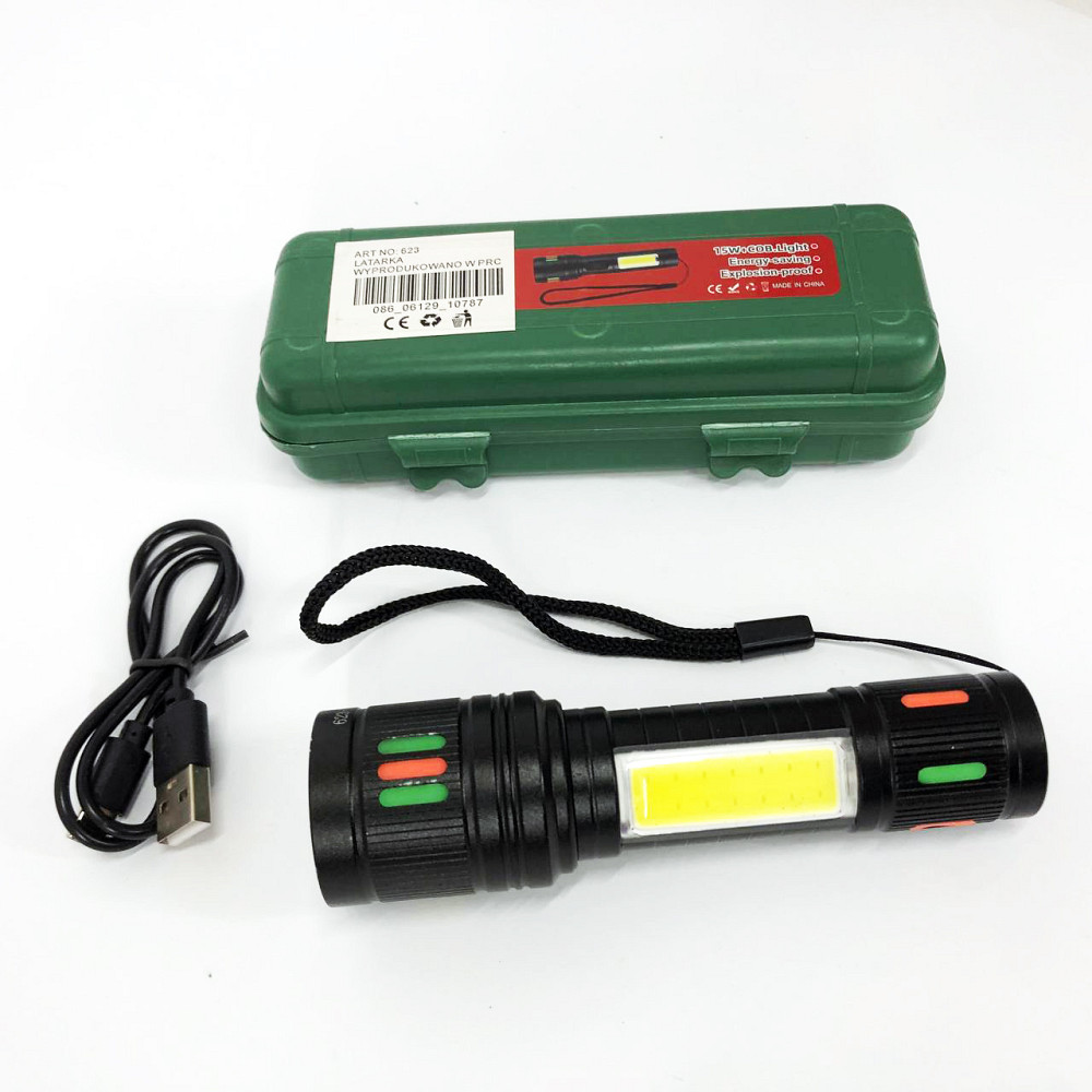 Светодиодный фонарик Аккумуляторный фонарь 623-TG+COB, Сильный фонарик, Тактический фонарь для армии UM-53 Львов - изображение 3