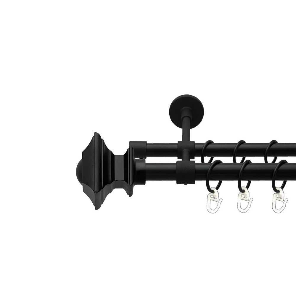 Карниз Orvit Борджеза металевий дворядний закритий гладка труба кільце металеве Чорний Оксамит 19\16 мм 240 см (00-00027023) Львів - фото 1