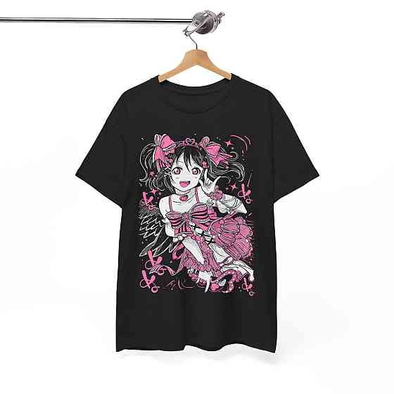 Футболка для хлопчика з аніме принтом Лове Ліве Ніко Йазава оверсайз (зріст від 165 до 180) Чорний AnimeJ0072m Дніпро