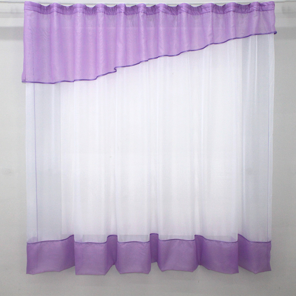 Кухонная занавеска VR-Textil № 047к сиреневый с белым 270х170 см (50-220) Киев - изображение 1