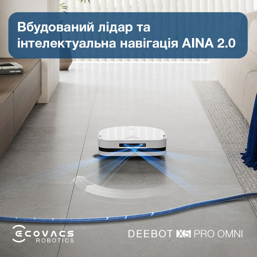 Робот-пилосос Ecovacs Deebot Ozmo X5 Pro Omni (DDX39) White ( white ) Харьков - изображение 13