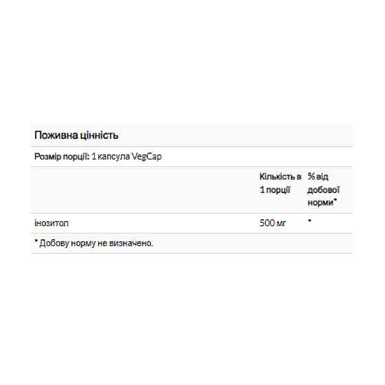 Инозитол Solaray Inositol 500mg 100 vcaps Киев