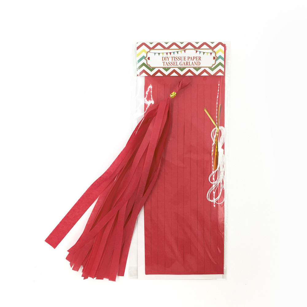 Пензлики тасел паперові гірлянди 5 шт 35 см червоний Київ - фото 2