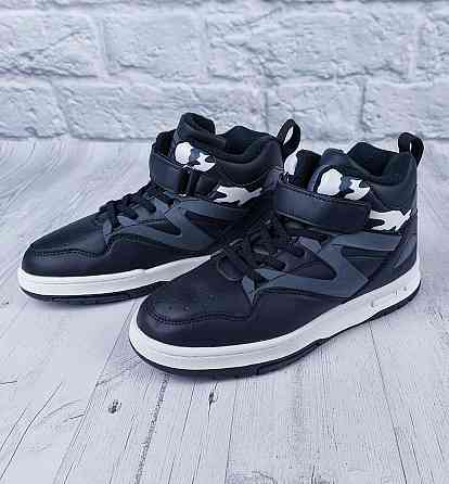 Детские демисезонные кроссовки хайтопы черные милитари для мальчиков ТМ 