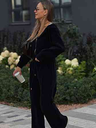 Женский теплый базовый костюм двойка из дабл флиса Черный, 42 Одесса