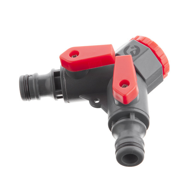 Розподілювач 2-канальний 1/2", з внутрішньою різьбою 1/2" та 3/4" на вході, регулювання кожного каналу INTERTOOL GE-2003 Київ - фото 2