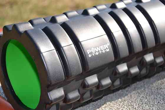 Масажний ролик (роллер) Power System PS-4050 Fitness Foam Roller Black/Green (33x15см.) Луцк