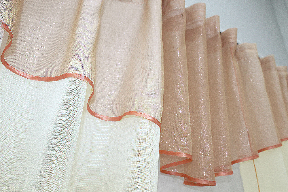 Кухонні штори (290х170см) з ламбрекеном, на карниз 1-1,5м колір молочний з персиковим 00к 59-482 Київ - фото 5