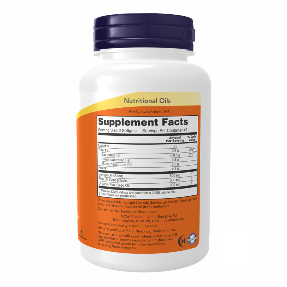 Омега 3-6-9 Now Foods Super Omega 3-6-9 1200 mg 90 гел капс Київ - фото 5