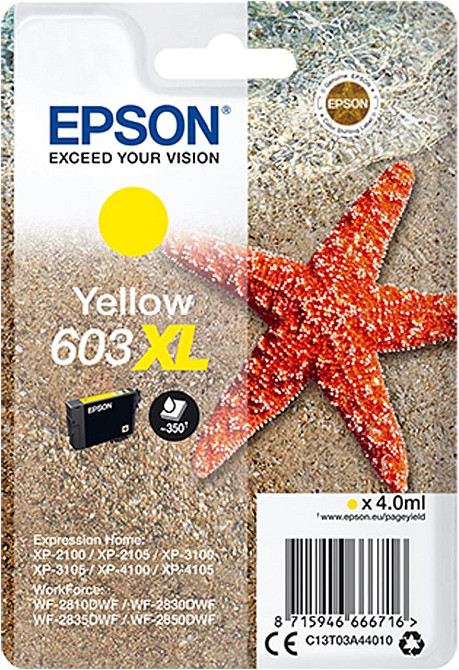 Картридж Epson T03A440 жёлтый Ink Starfish XL 400 страниц оригинальные чернила Epson цветной для WF/XP Киев - изображение 1