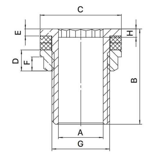 Врізка в бак з контргайкой Europroduct EP.0430 -1" (латунна) (EP6188) Київ