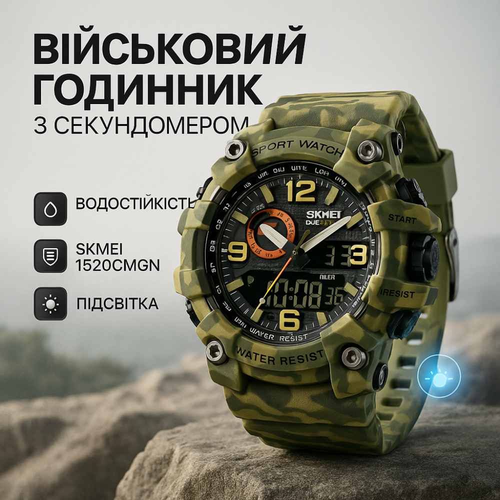 Протиударний годинник SKMEI, Годинник армійський оригінал Спеціальний для армії QN-96 Львів - фото 17