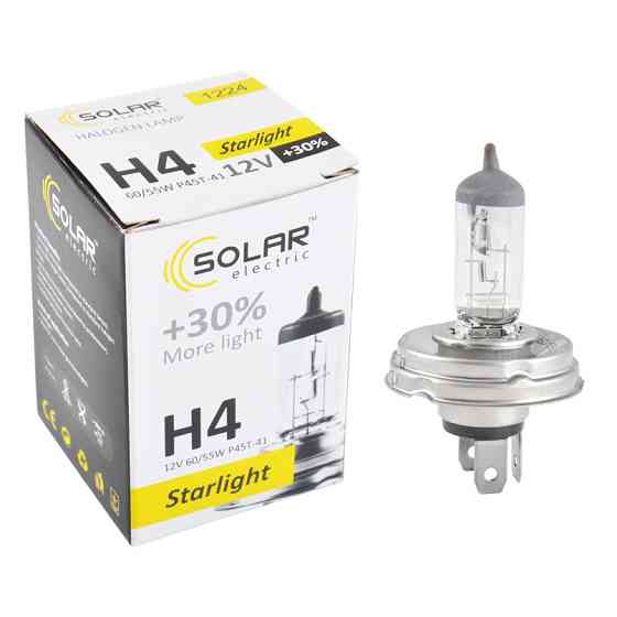 Галогенова лампа Solar H4 12V 60/55W P45t-41 Starlight +30% Львів