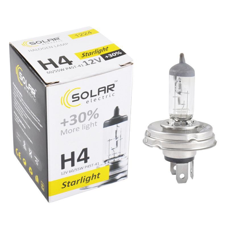 Галогеновая лампа Solar H4 12V 60/55W P45t-41 Starlight +30% Львов - изображение 1