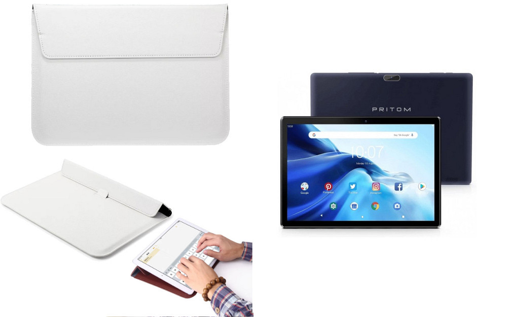 Чохол-конверт VitoCase для Pritom Tronpad M10, з функцією підставки для планшета Білий Київ - фото 1