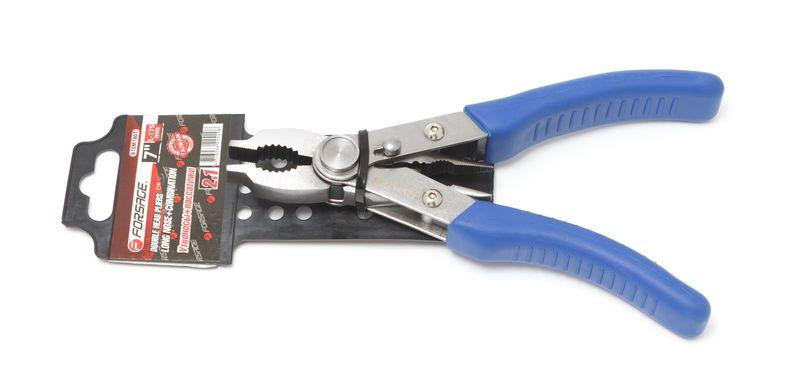 Довгогубці-плоскогубці комбіновані CR-V 2в1 7 "-175мм, на пластиковому тримачі Одеса - фото 1