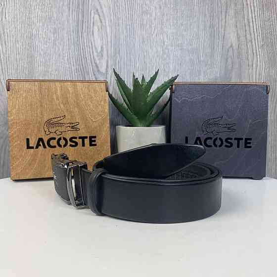 Чоловічий шкіряний ремінь автомат стиль Лакоста крокодила, пояс Lacoste натуральна шкіра Харків