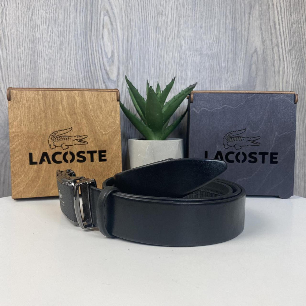 Чоловічий шкіряний ремінь автомат стиль Лакоста крокодила, пояс Lacoste натуральна шкіра Харків - фото 4