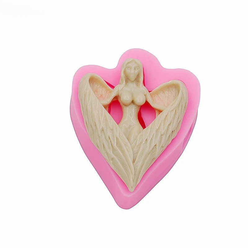 Молд силіконовий Ангел 58 на 46 мм рожевий Київ - фото 7