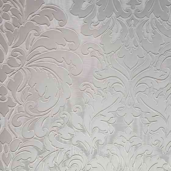 Шпалери вінілові на паперовій основі Sirpi Italian Silk 7 вензелі дамаски структурні сріблясті білі Київ