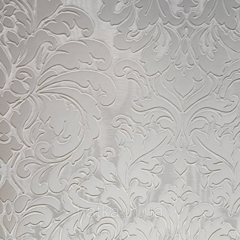 Шпалери вінілові на паперовій основі Sirpi Italian Silk 7 вензелі дамаски структурні сріблясті білі Київ - фото 1