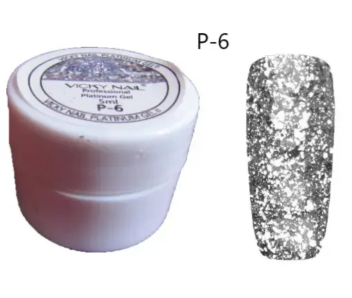 Глиттерный гель VICKI NAIL (гель блестки) серебро Киев