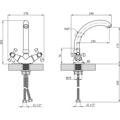 Смеситель Kroner Rhein-C031 (CV016434) Винница - изображение 8